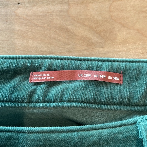NWT Anthropologie Plus Pilcro High Rise Skinny Army Green Corduroy Pants 24 - Picture 8 of 11